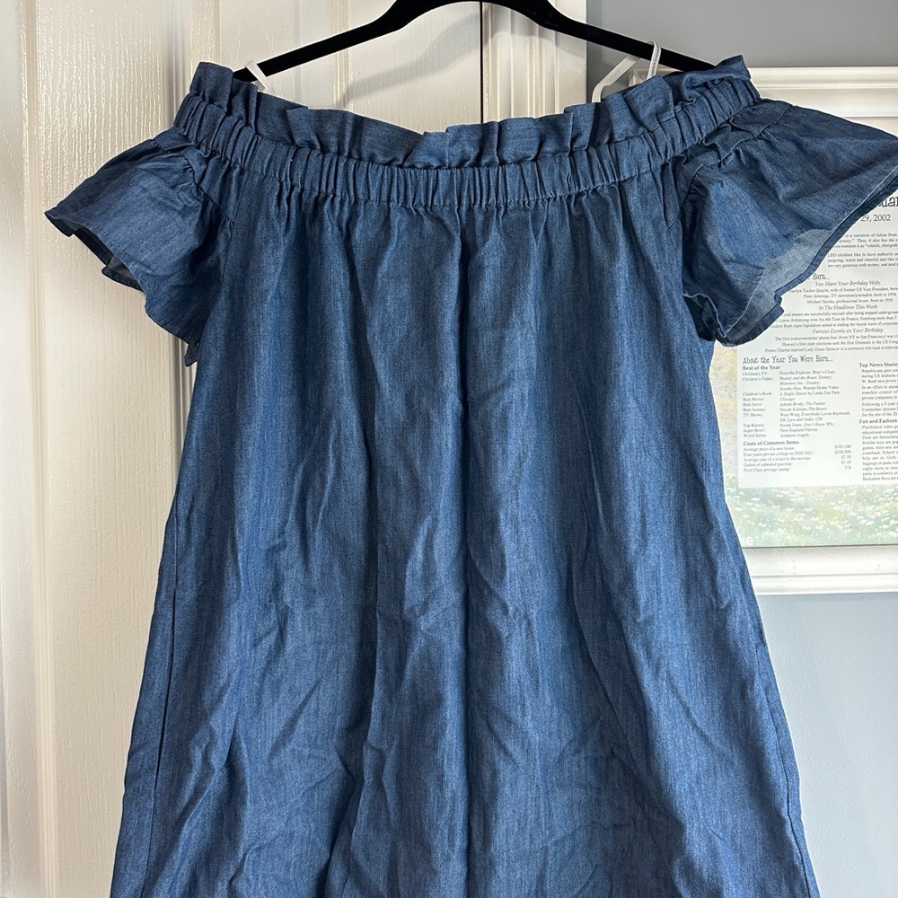 Off-Shoulder Blue Dress